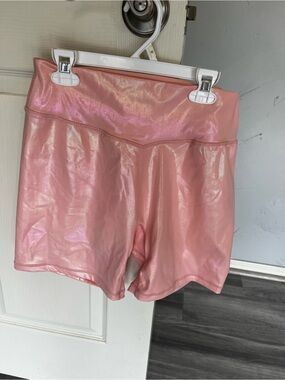 BuffBunny Holographic Pink 6 inch rebel Bike Shorts